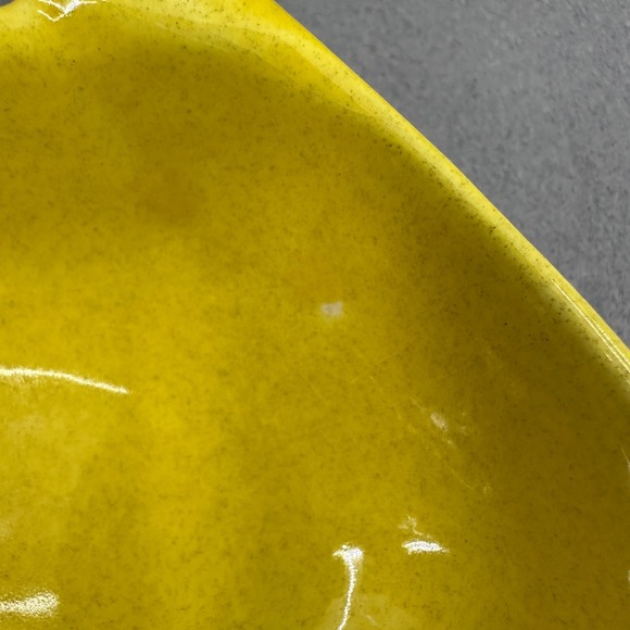 Vintage Mid Century Modern Ceramic Bowl Yellow Candy Nut Dish Set of 5 - Picture 7 of 16